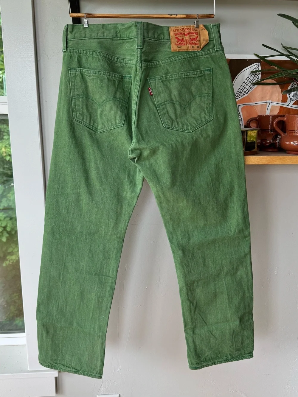 Levi’s 501 Green Denim Jeans Size 33 x 30